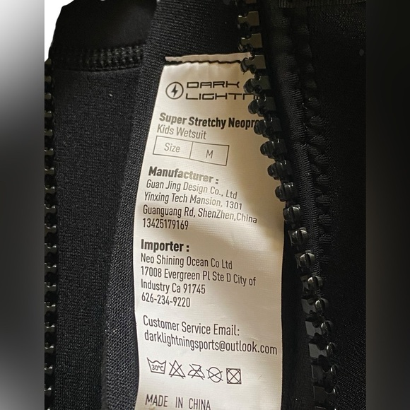 Dark Lightning 3/2mm Kids Wetsuit Neoprene Thermal Blue/Black Size Medium NWOT - Picture 10 of 14